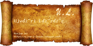 Ujvári Lázár névjegykártya
